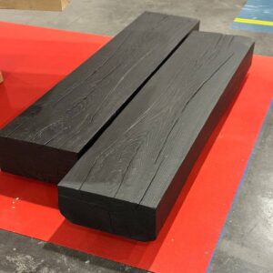 mesa de centro rústica de roble francés, 160x40x20 cm, con acabado artesanal