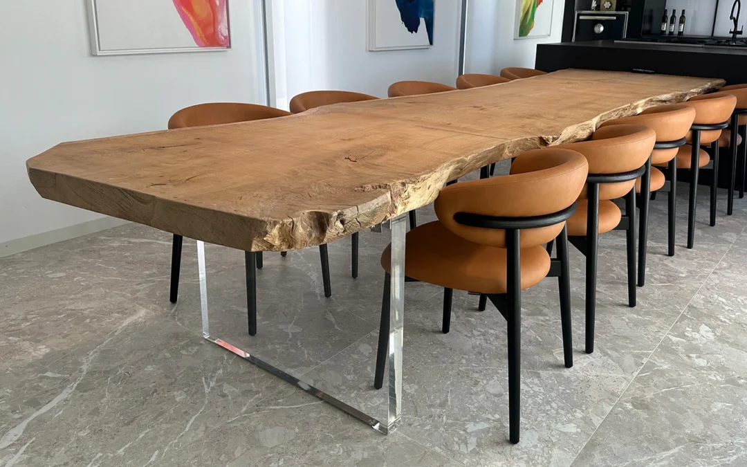 Mesa roble francés en cocina