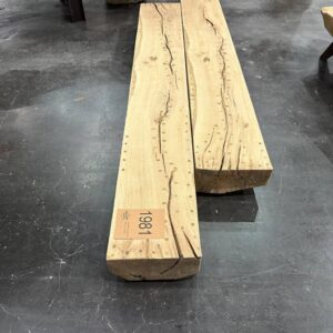 Vigas de roble francés con vetas naturales, 267x40x20 cm, barniz incoloro mate, aptas para mesas auxiliares y de vigas